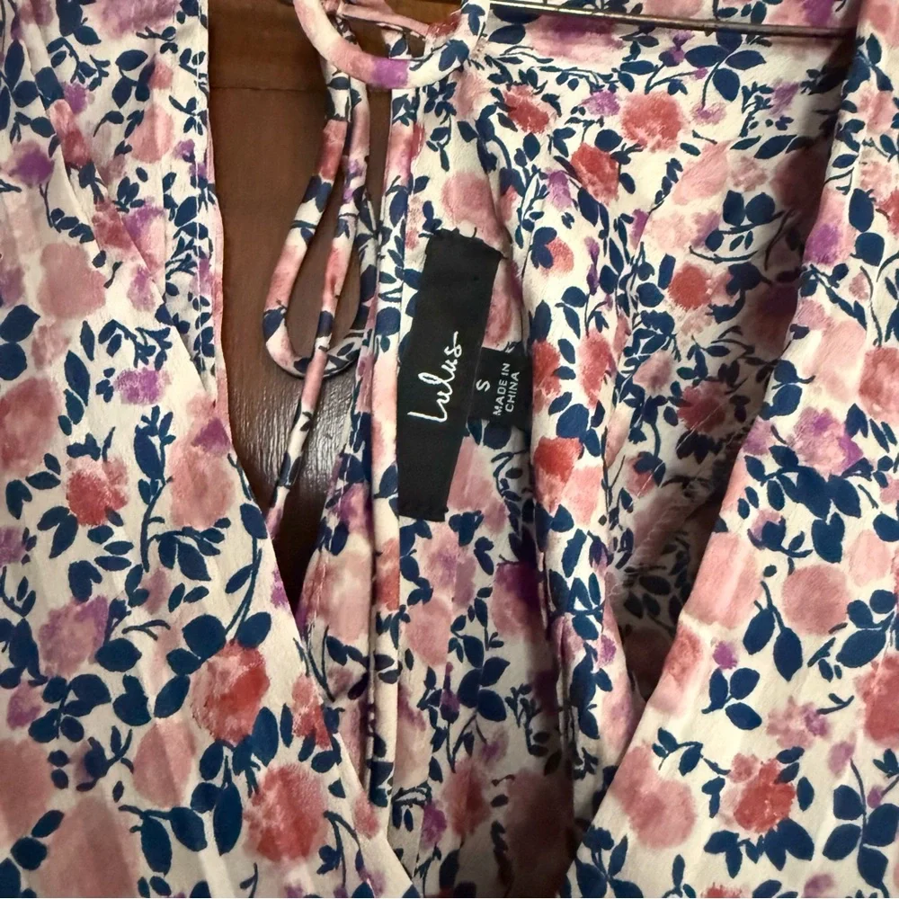 Lulus Express Yourself Blush Pink Floral Print Satin Babydoll Dress - Picture 4 of 6